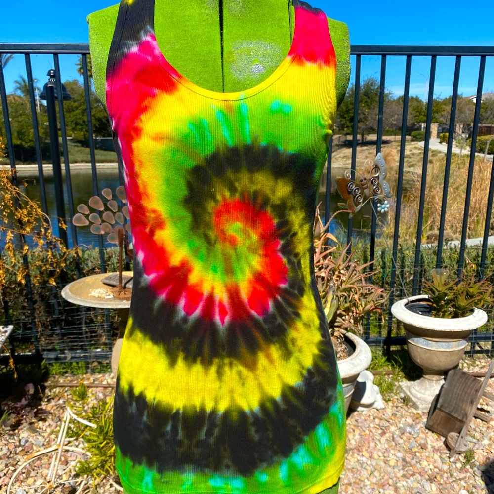 ❗️Custom Tie Dye❗️🌈 Rasta Tank Top